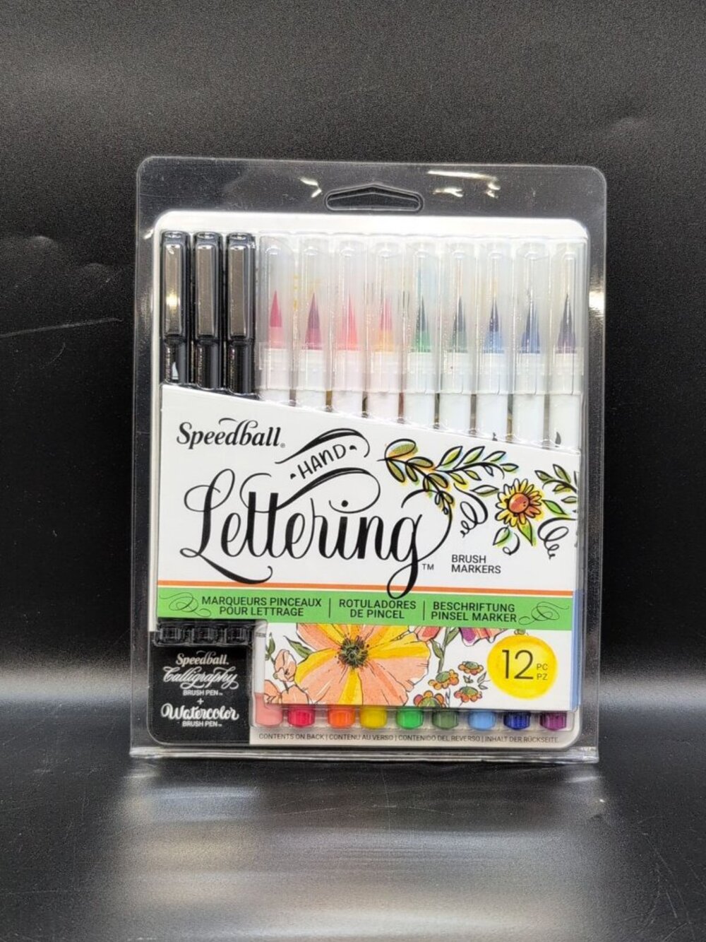 Speedball Hand-Lettering Brush Marker Set 12-Piece Multicolor M2892